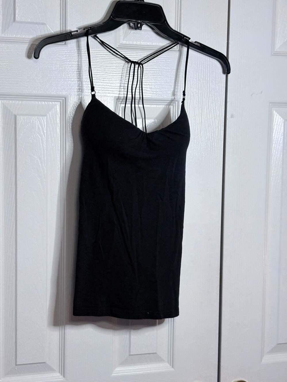 Lei Black Strappy Cami Tank Top Size L #645 - Picture 4 of 5